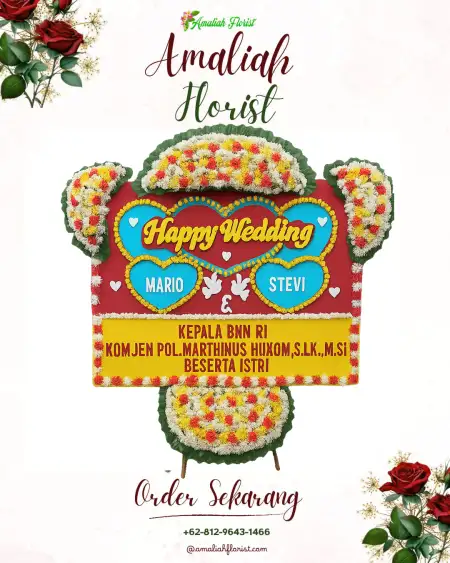Papan Bunga Pernikahan Pagerandong